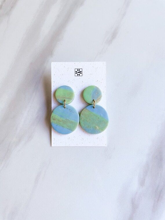 The Bluegrass in Blue Green Swirl | Creative in Kentucky Earrings | Gifts for Her | Everyday Jewe... | Etsy (US)