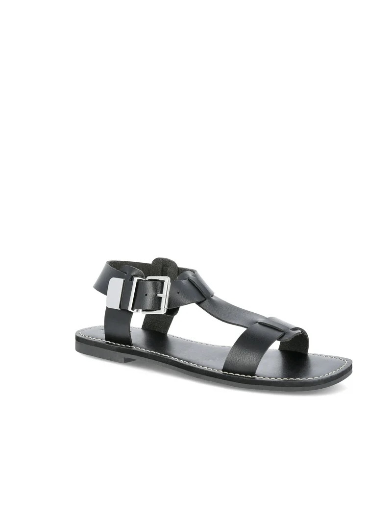 Time and Tru Women's T-Strap Sandal - Walmart.com | Walmart (US)
