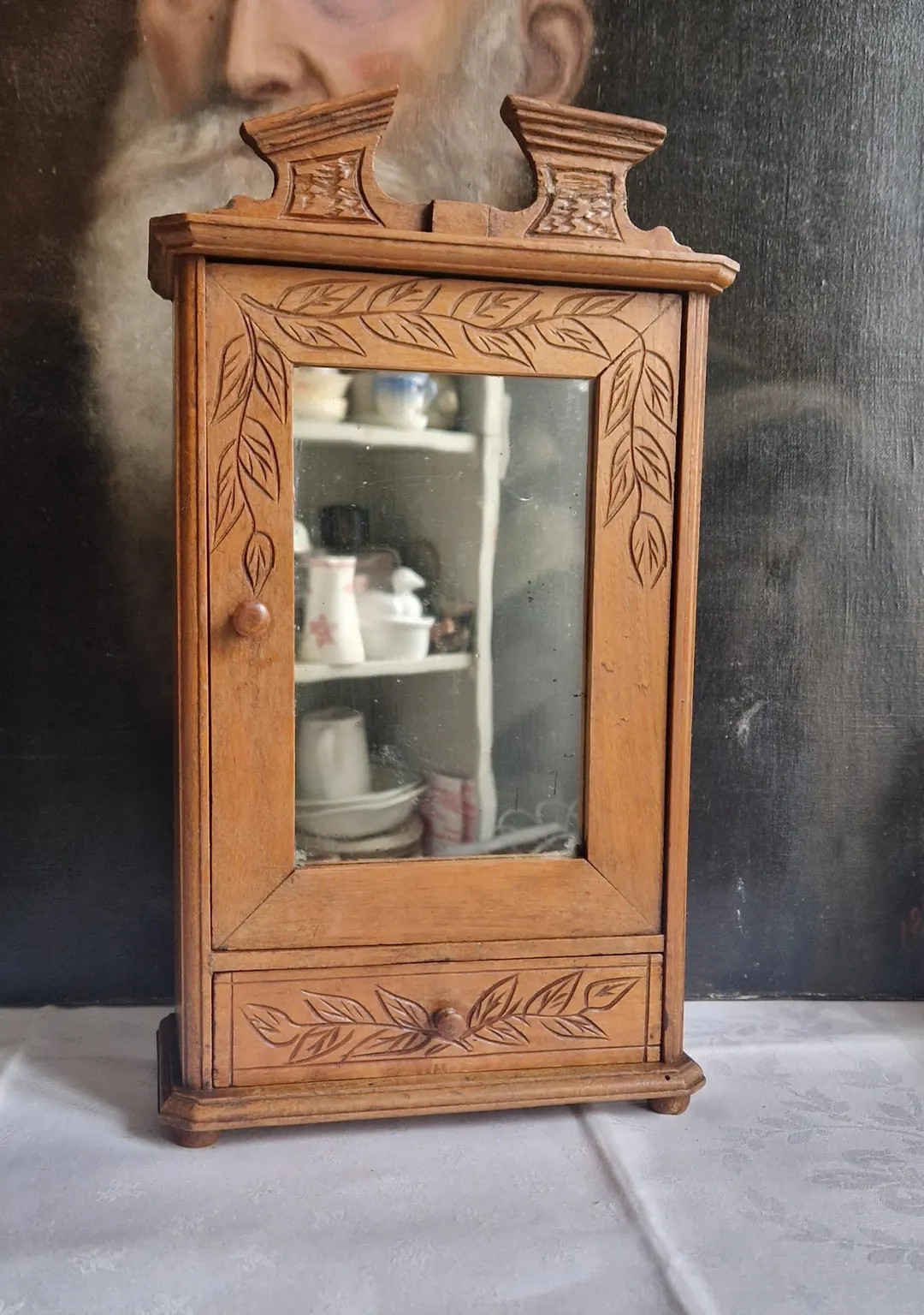 Antique Apothecary Cabinet, Doll's Wardrobe, Jewelry Cabinet With Mirror, Circa 1920, Shabby Chic... | Etsy (Global)