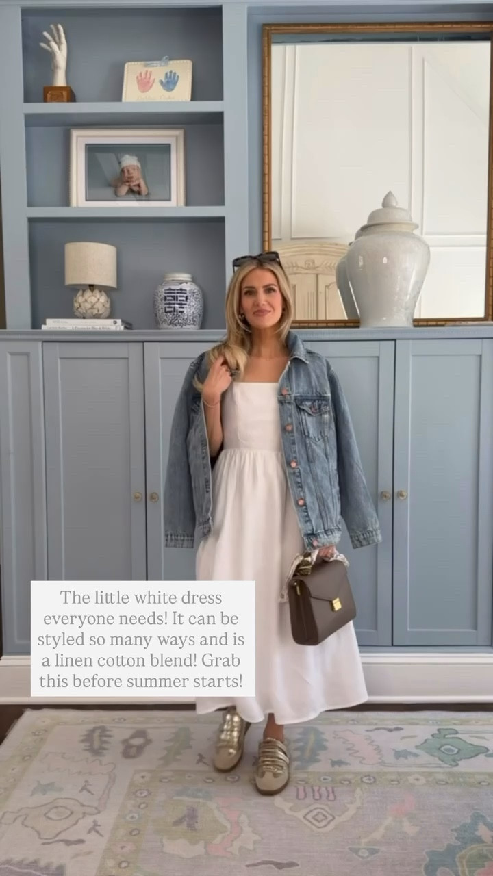 Easy to wear summer dress
that are even easier to style! These are all so versatile! I've loved throwing this on with a sweater, scarf, or fun beaded necklace!

Summer Staples, Summer outfits, White Dress, Work Outfits, Business Casual Dress