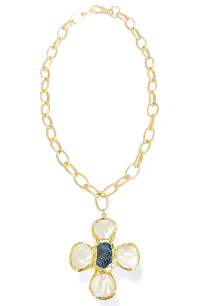 Virtue Harlow Pearl Clover Cross Chain Necklace | The Willow Tree
