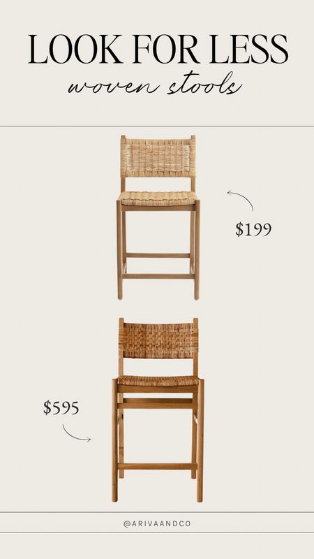 Woven counter stool look for less 

#LTKStyleTip #LTKHome #LTKSaleAlert