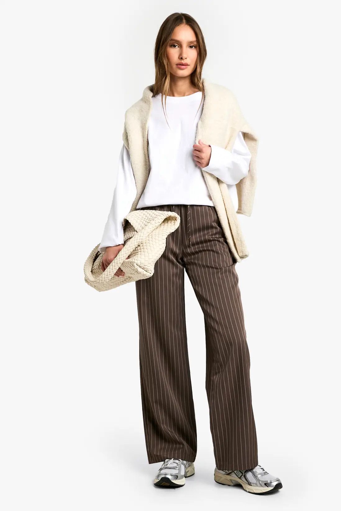 Trousers | Drawstring Waist Pinstripe Trousers | boohoo | Boohoo.com (UK & IE)