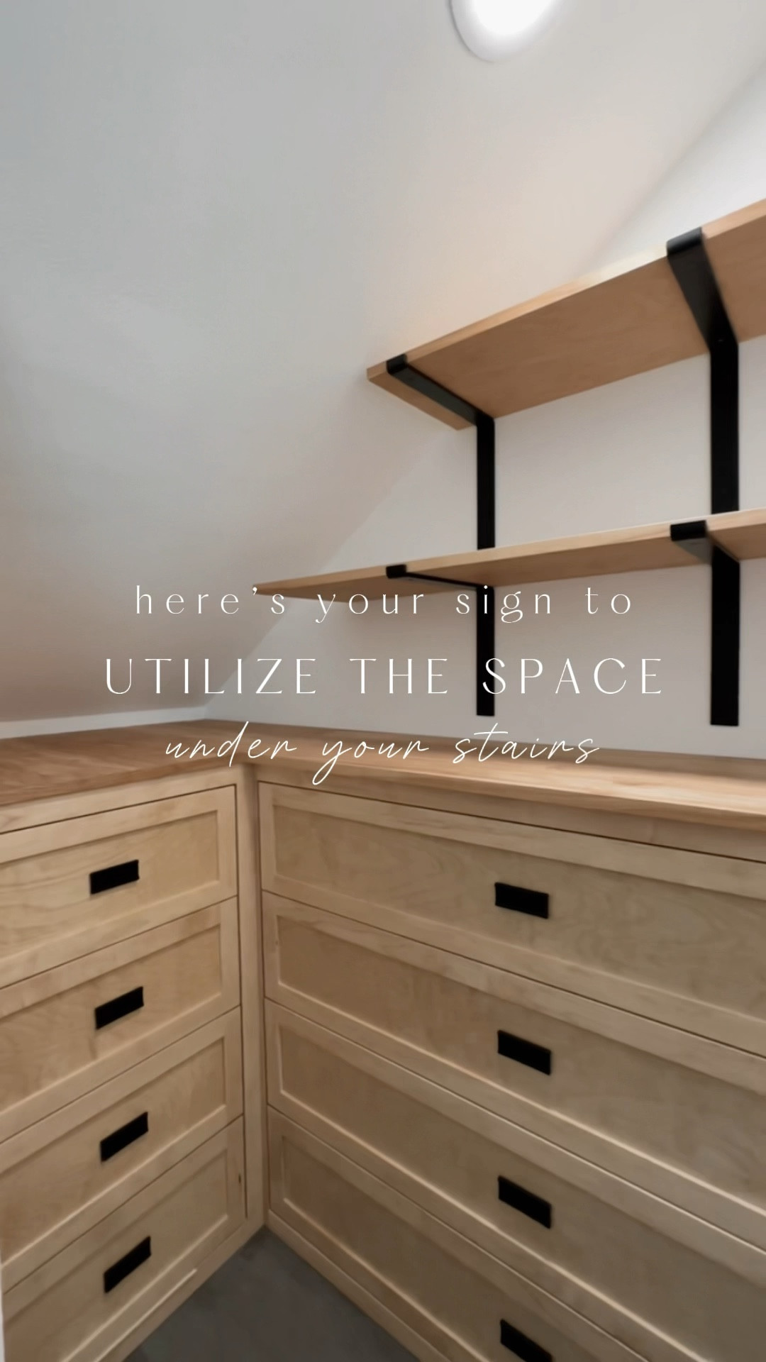 This under the stairs, custom closet was the perfect spot for tons of built-in storage! Look how deep that drawer storage is 🤩 Built ins, custom closet, built in storage, wood drawers, floating shelves, wood drawers, wood shelvess

#LTKhome #LTKVideo