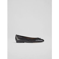 Kara Black Leather and Patent Toe Cap Ballet Flats, Black | L.K. Bennett (UK)