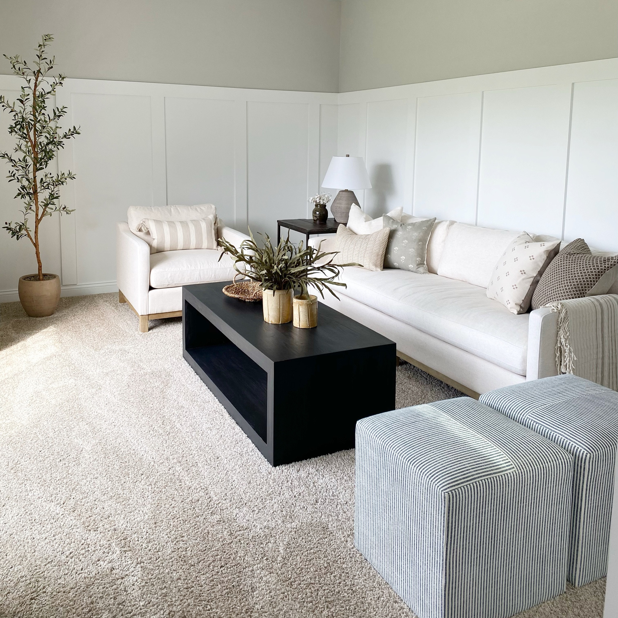Pottery barn outlet coffee table for the win! So much warmth and dimension in this formal living room. Cozy for fall 🥰 

Inspired by Studio McGee and Amber Interiors, but put together with lots of budget friendly options  

#LTKhome #LTKsalealert #LTKunder50