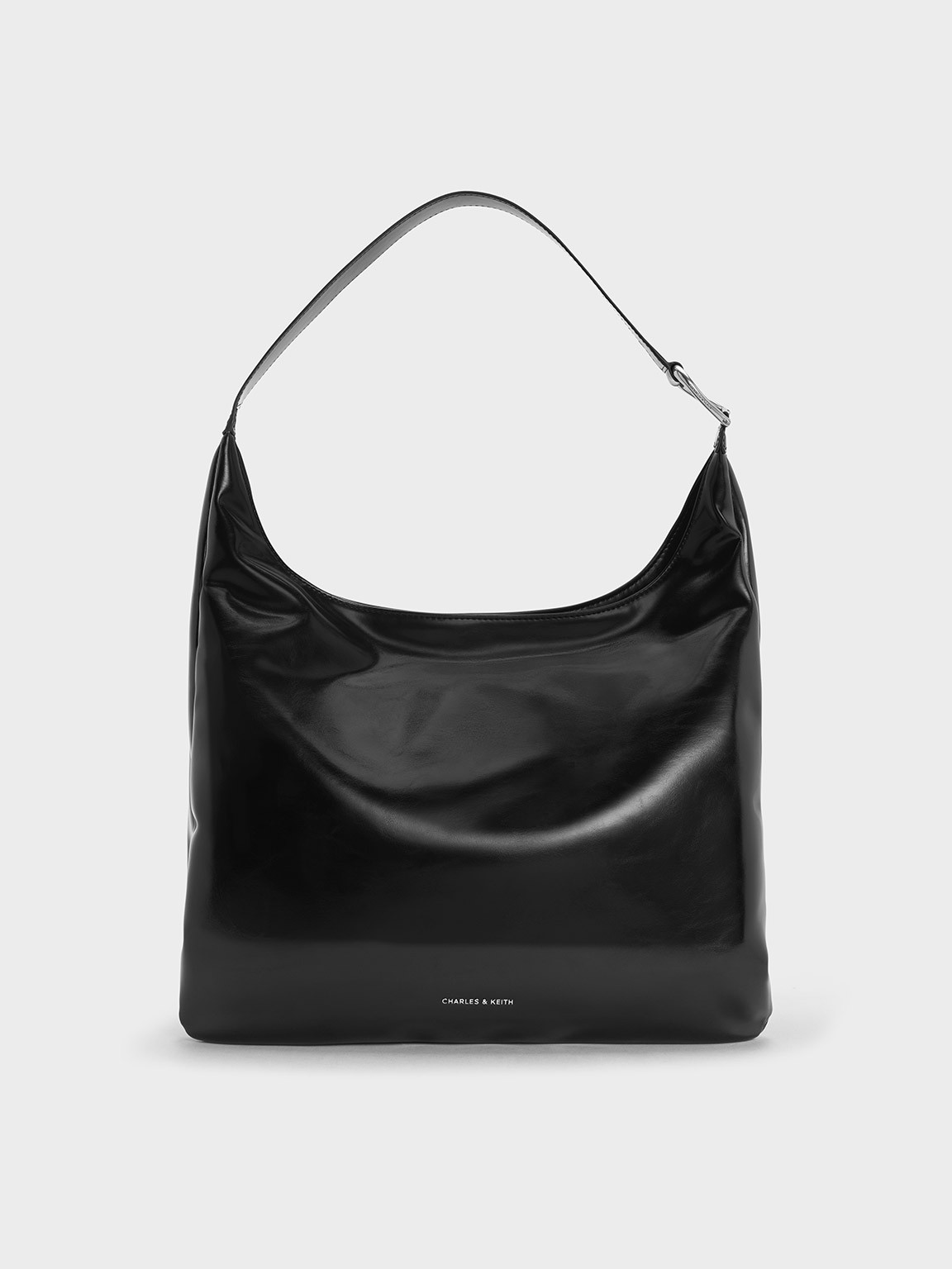 Noir Lumen Slouchy Hobo Bag | CHARLES & KEITH UK | Charles & Keith UK