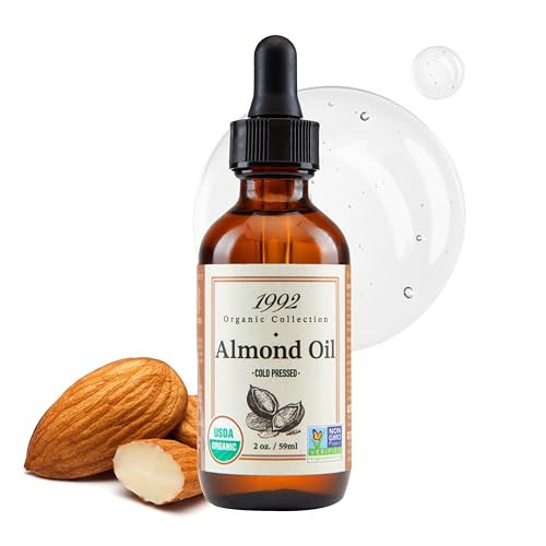 1992 Organic Collection Almond Oil 2oz/ 60ml - USDA Certified Organic, Non GMO, 100% Pure, Cold Pressed, Carrier Oil | For Hair, Eyebrows & Skin, Gives Hydration, Moisturizes and Softens Skin | Amazon (US)