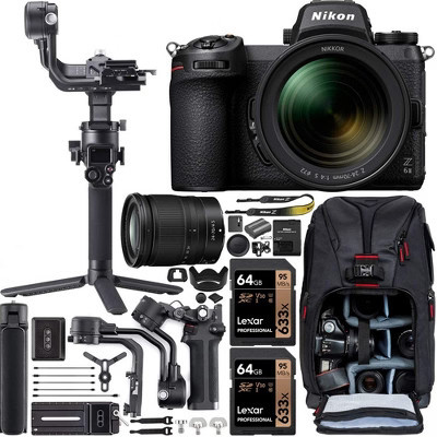 Nikon Z 6II Mirrorless Digital Camera w/ 24-70mm f/4 Lens Video Filmmaker's Kit , DJI RSC 2 Gimbal 3-Axis , Backpack Bundle | Target