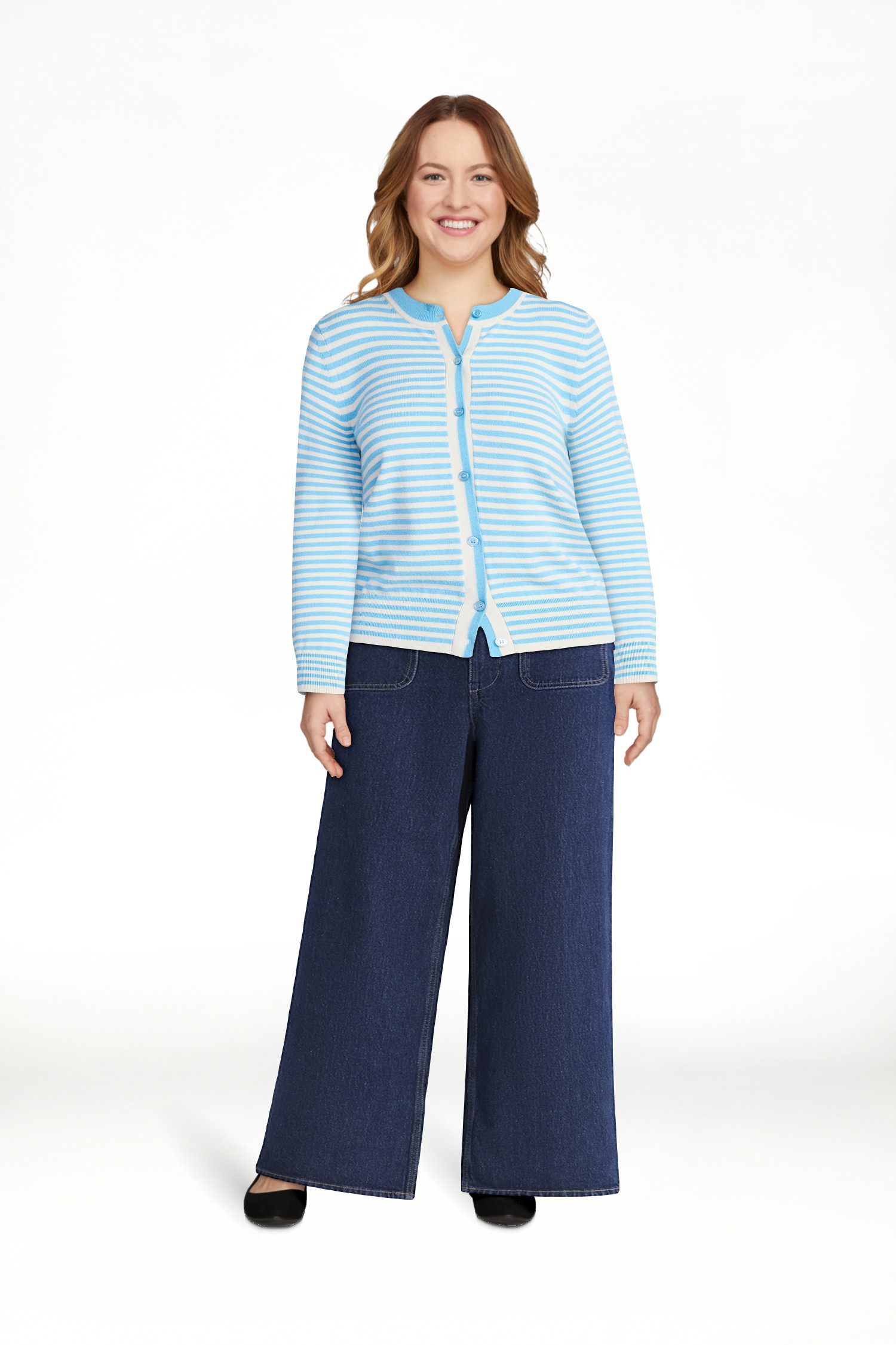 Free Assembly Women's and Women's Plus Solid, Stripe, & Print Classic Cozy Yarn Cardigan Sweater,... | Walmart (US)