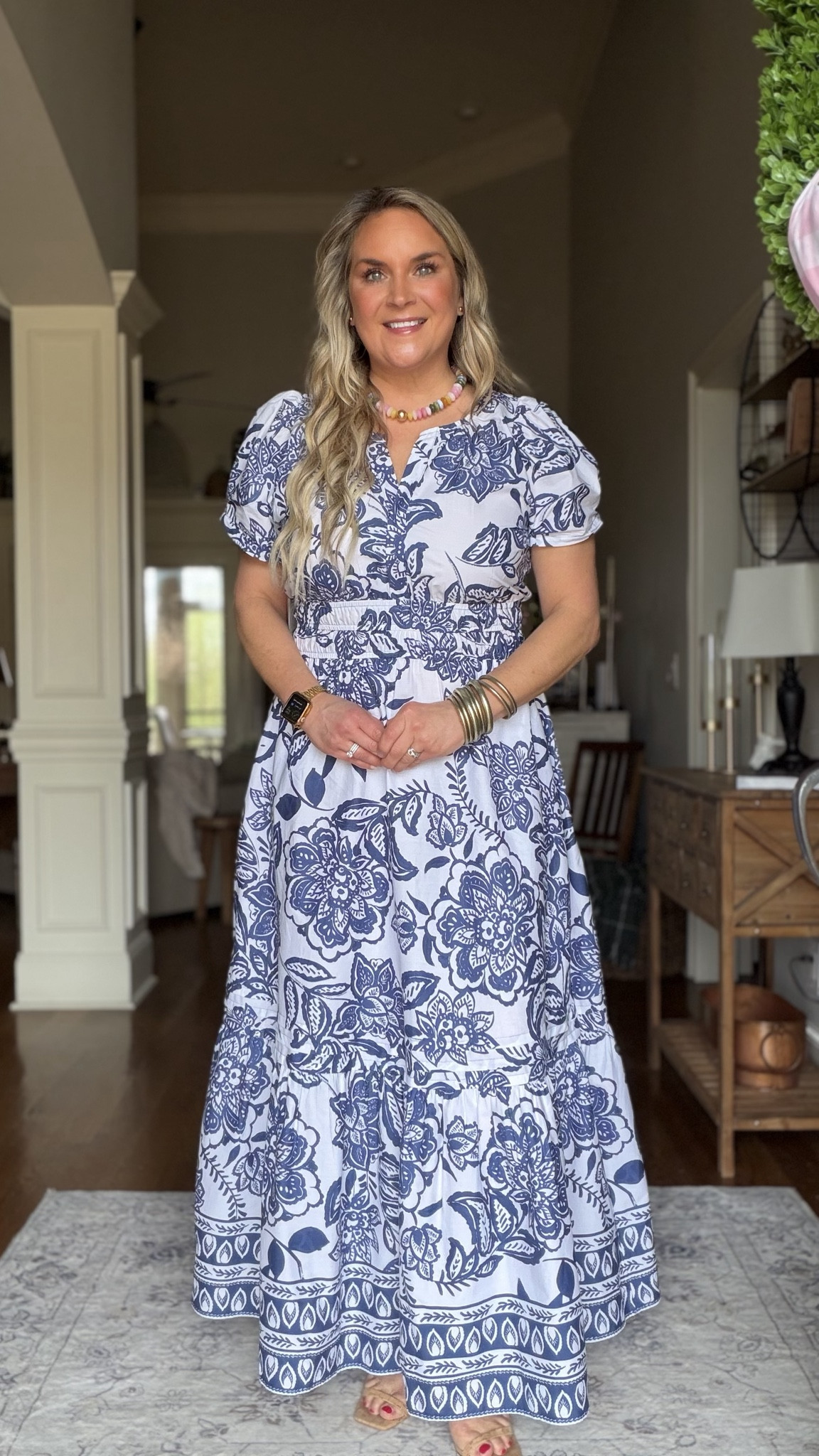 Classic blue and white dress moment.  💙

Perfect for Easter, bridal showers, church, or spring events. Timeless, feminine, and so flattering.

I’m 5’7” and wearing my true size large.  

#LTKootd #LTKMidsize #LTKTall