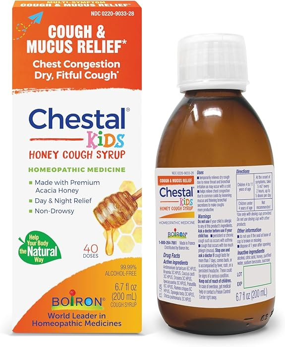 Boiron Chestal Honey Children's Cough Syrup for Nasal and Chest Congestion, Runny Nose, and Sore ... | Amazon (US)