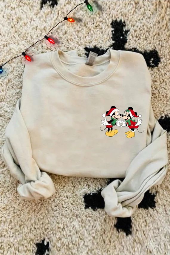 Mickey And Minnie Christmas Crewneck Sweatshirt, Disney Couple Sweatshirt, Disney Sweatshirt, Chr... | Etsy (US)