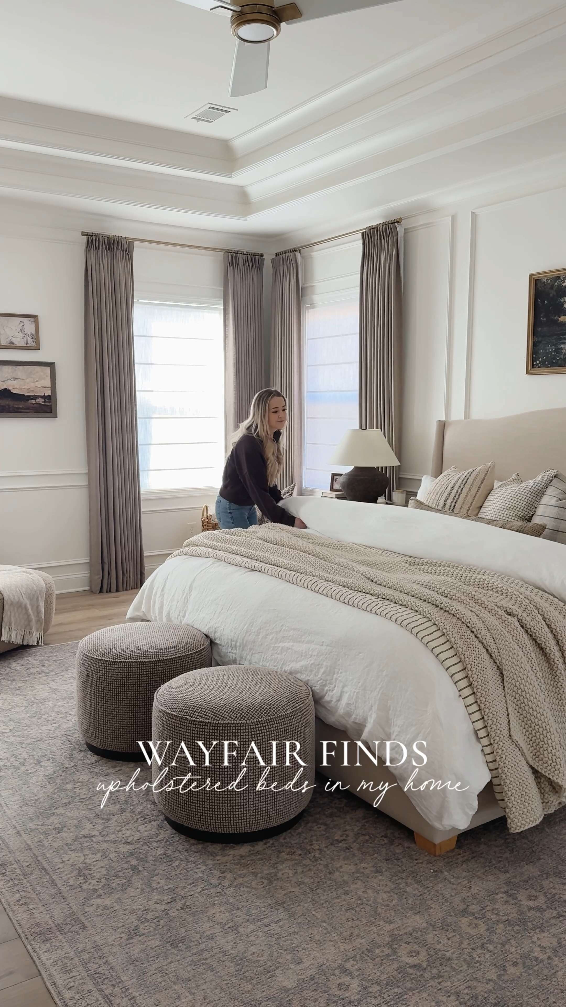 @wayfair upholstered beds throughout my home — such a good example of investing in quality pieces that you don’t feel the need to replace.

My primary bedroom has the prettiest curved wingback headboard in that classic linen linen color… it’s soft, timeless, and honestly one of my favorite pieces in our home.

In my daughter’s room, I went with a similar silhouette but in a rich, dark brown — it adds so much contrast and feels a little more elevated while still being practical in a kids room.

And my guest room… an all time favorite. Clean, straight lines in the prettiest neutral — in the color classic linen, which is just a touch more neutral than my bedroom bed. It’s simple in the best way and works every single time.

I’m always drawn to pieces that feel cohesive but still give each space its own moment — and these beds do exactly that.

#AD #wayfair #wayfairpartner  

 