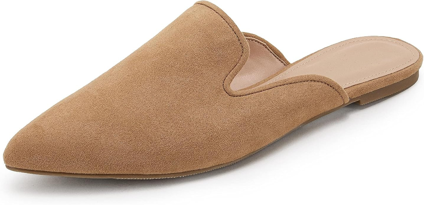 Womens Braided Pointed Toe Mules Low Heel Loafers Quilted Slip On Flats Slide Backless Cut Out Co... | Amazon (US)