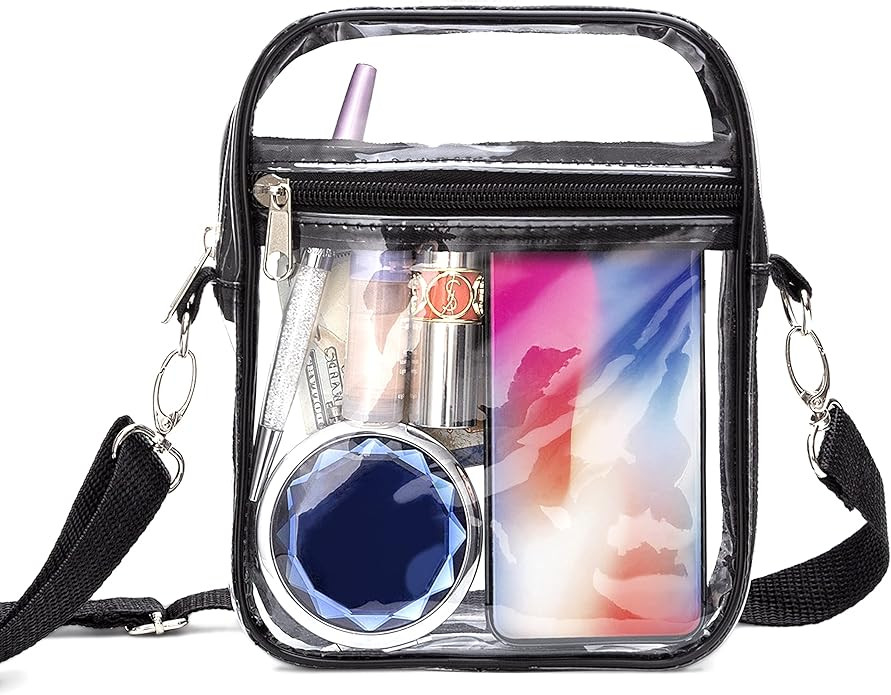 Clear Crossbody Purse with Zipper, Stadium Approved Transparent Bag with Strap for Concerts, Spor... | Amazon (US)