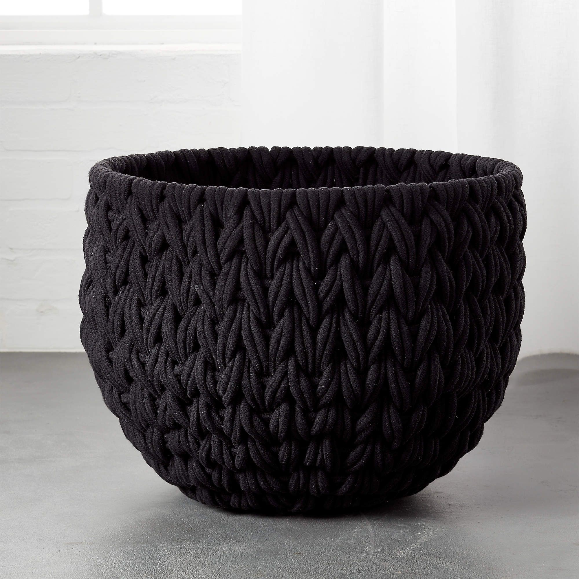 Conway Modern Rectangular Black Decorative Storage Basket + Reviews | CB2 | CB2