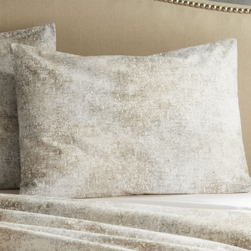 Ostin Neutral Standard Pillow Sham + Reviews | Crate and Barrel | Crate & Barrel