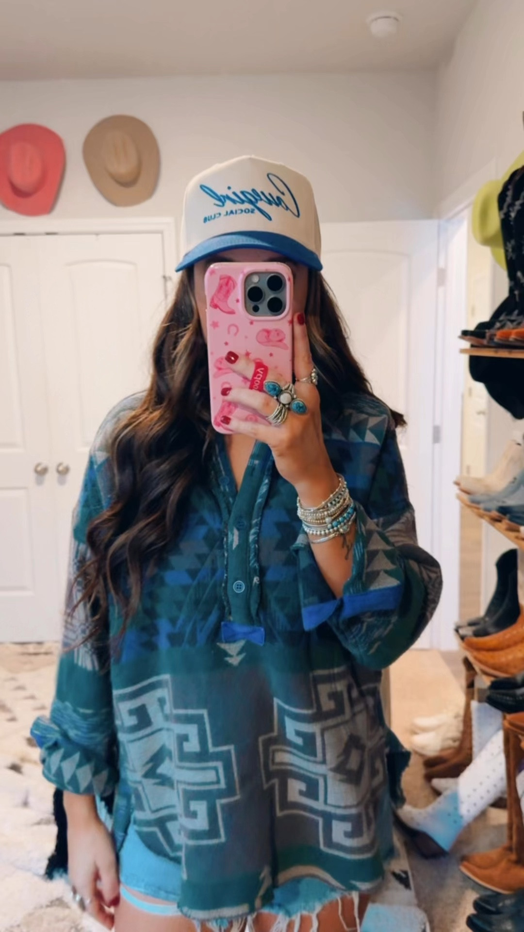 Winter western casual outfit idea with cowgirl boots - trucker hats -  pull over sweater 

#LTKStyleTip #LTKSeasonal #LTKFindsUnder100