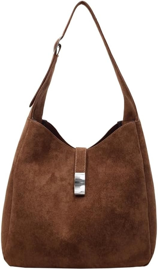 Slouchy Suede Hobo Bags Women Crescent Satchels Shoulder Bag Purse Top-handle College Large Tote ... | Amazon (US)