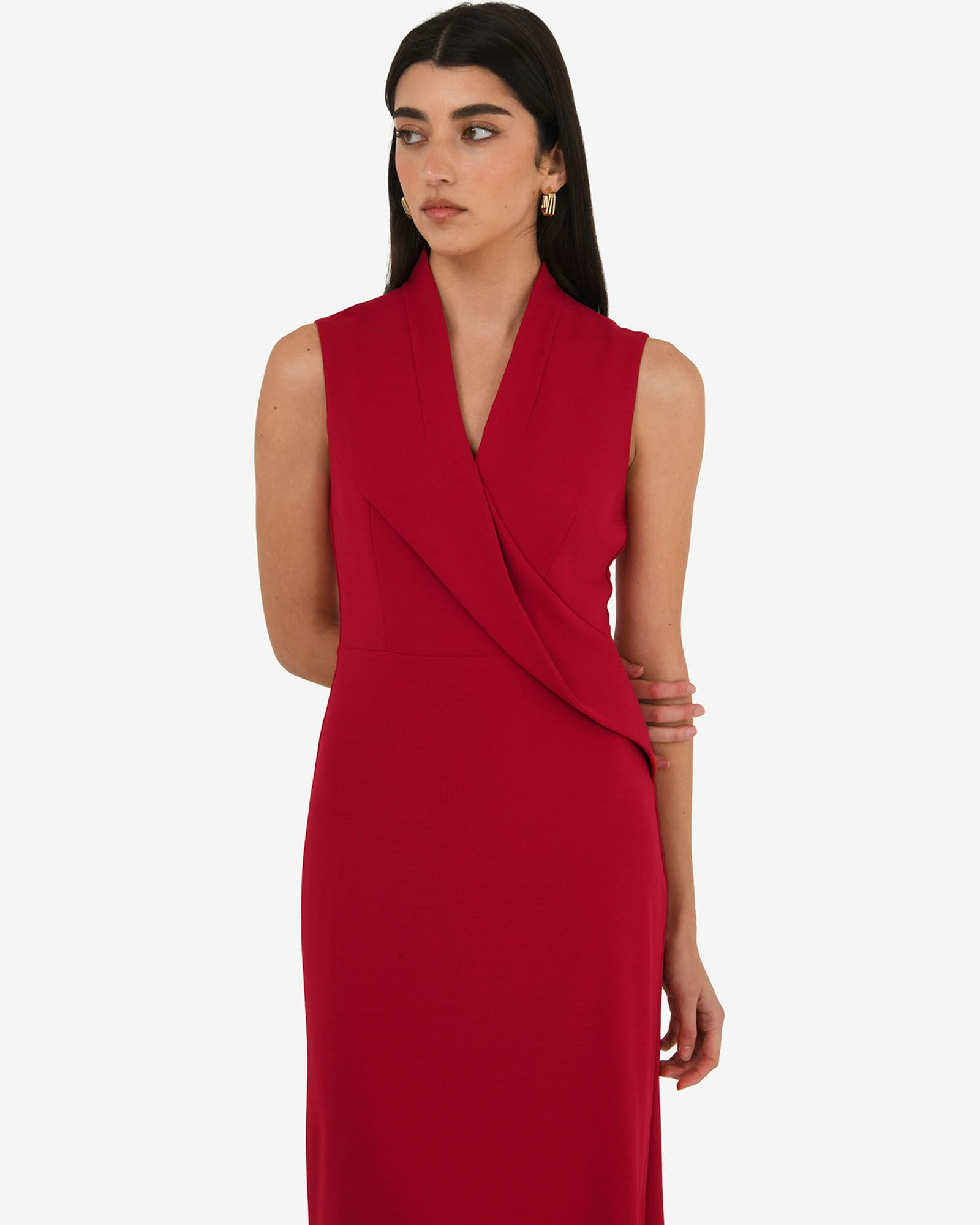 Alaia Twisted Lapel Midi Dress | FORCAST