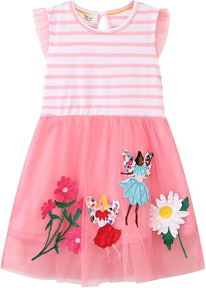 Girls Summer Dresses Girls Dresses Girls Short Sleeve Dresses Casual Cotton Dresses Sun Dresses | Amazon (US)