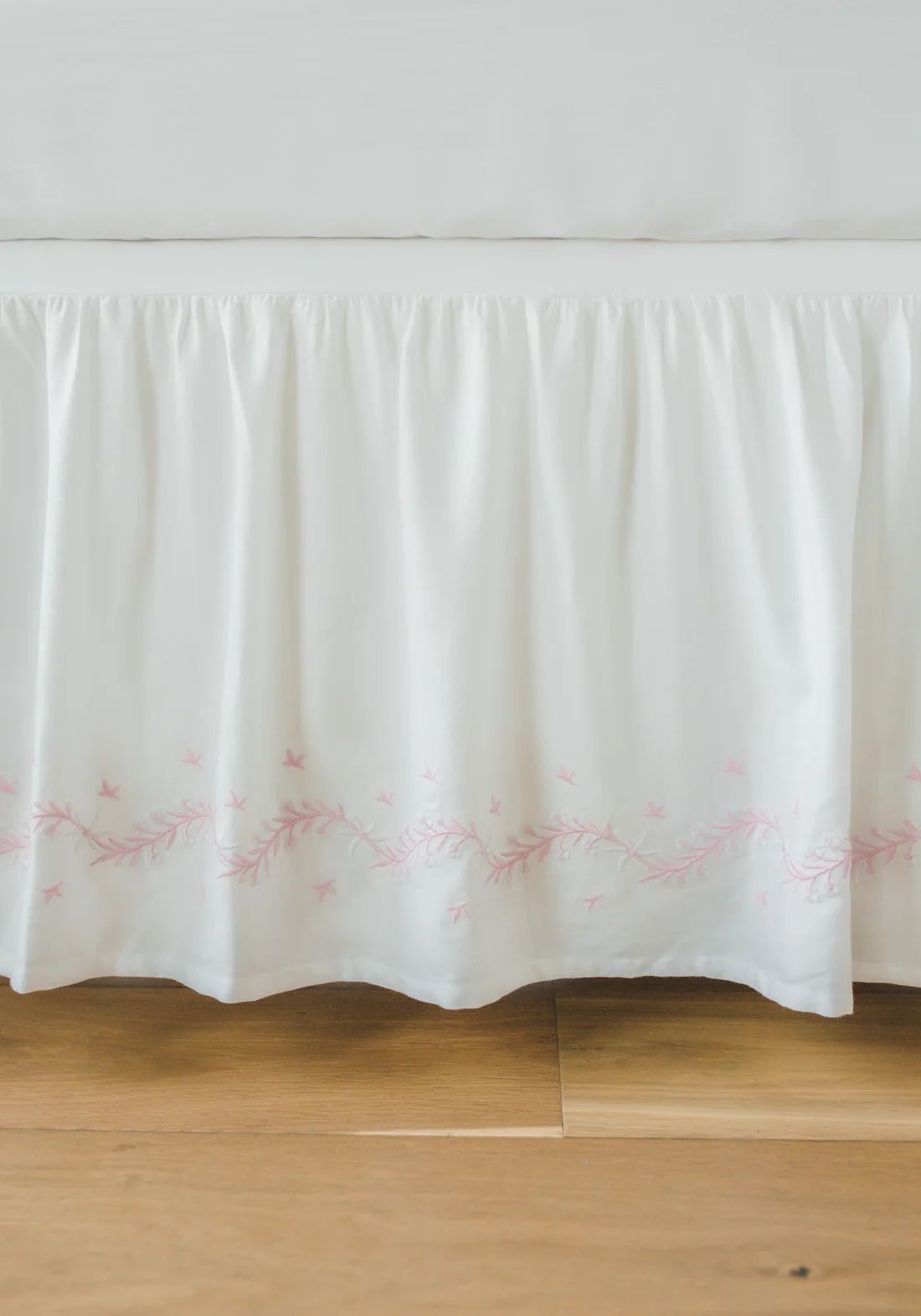 Embroidered Crib Skirt - Blush | Little English