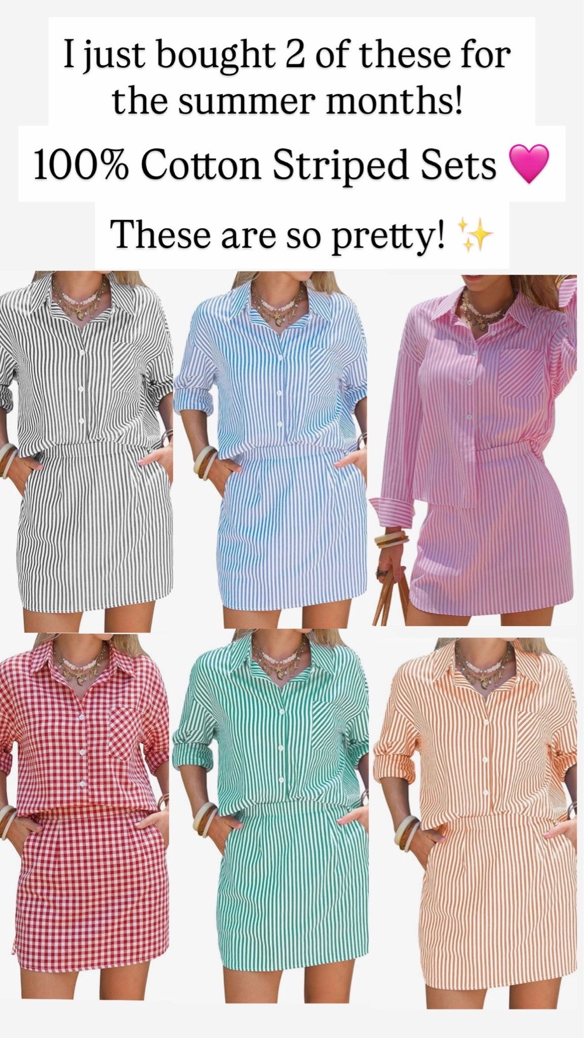 100% Cotton Striped Long Sleeve Button Shirts Matching

#LTKootd