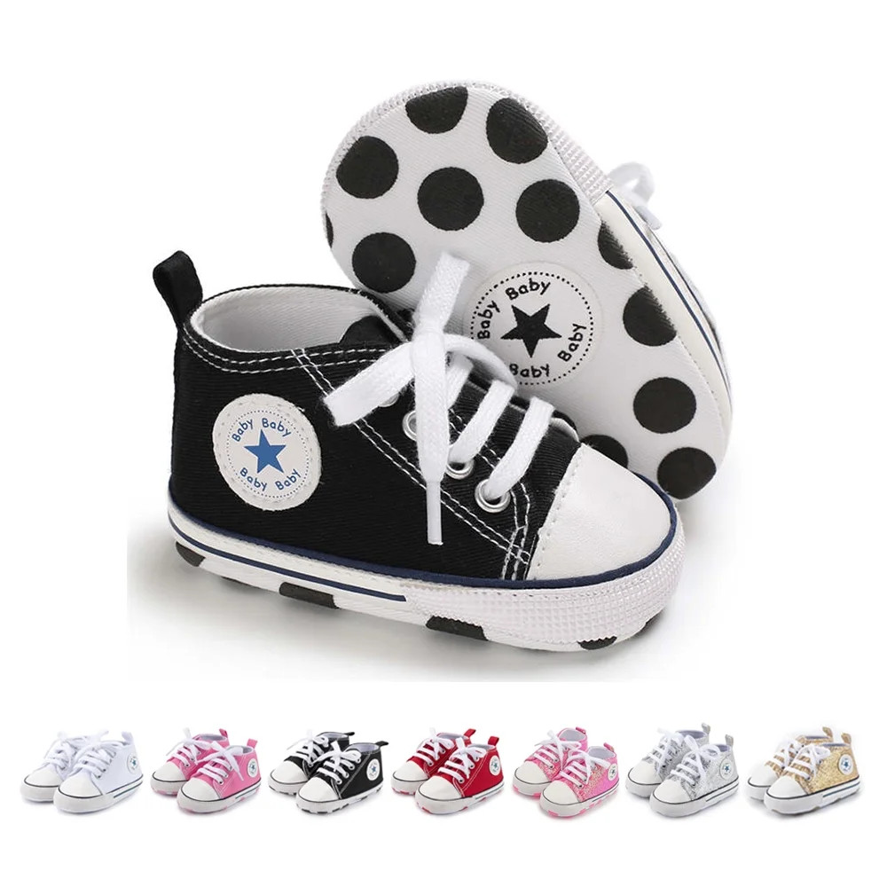 HsdsBebe Baby Girls Boys Shoes Infant Canvas High-Top Ankle Sneakers for First Walkers 0-18M | Walmart (US)
