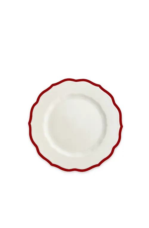 Caskata Stella Crimson Scalloped Salad Plate - Porcelain - Set 4 in Red at Nordstrom | Nordstrom