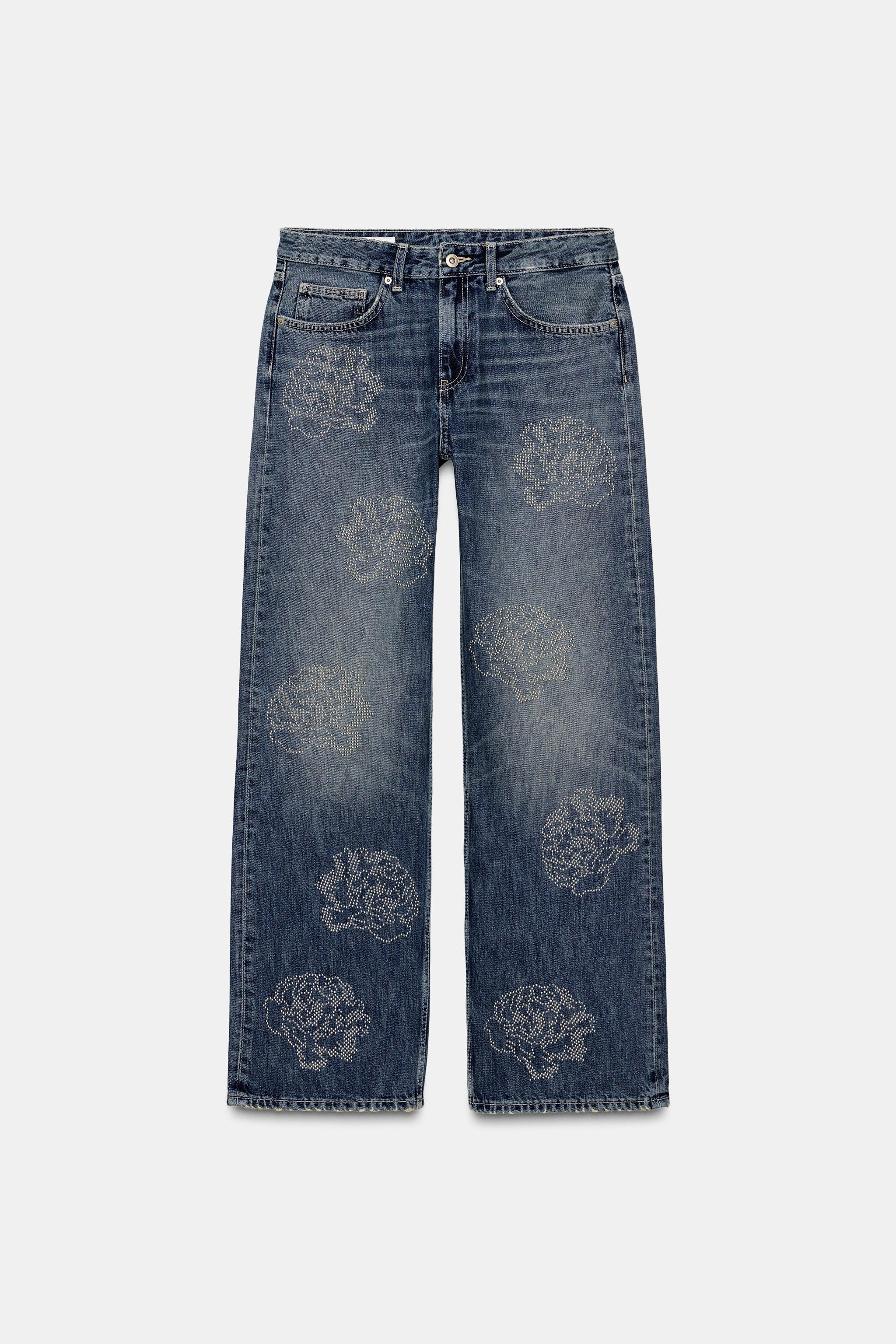 HI-RISE FLORAL TRF BARREL JEANS | Zara US