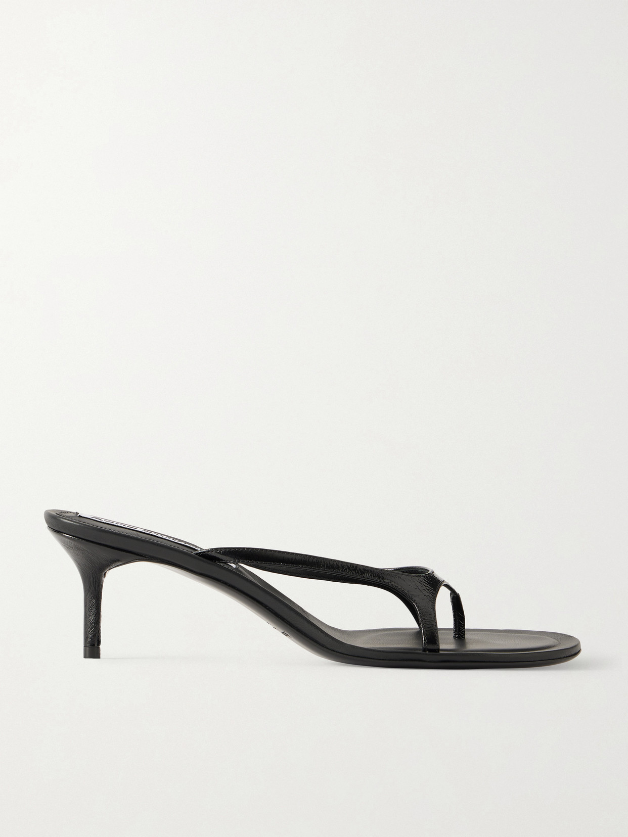 Acne Studios - Patent-leather Sandals - Black | NET-A-PORTER (US)