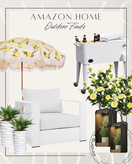 Amazon Home Outdoor Finds - it's giving summer in Italy 🍋

Modern outdoor furniture // RH inspired patio chair // modern white planters // faux plants outdoors // solar wall sconces // lemon print umbrella // outdoor beverage cart // Amazon deals // patio decor 

#LTKSeasonal #LTKHome #LTKSaleAlert