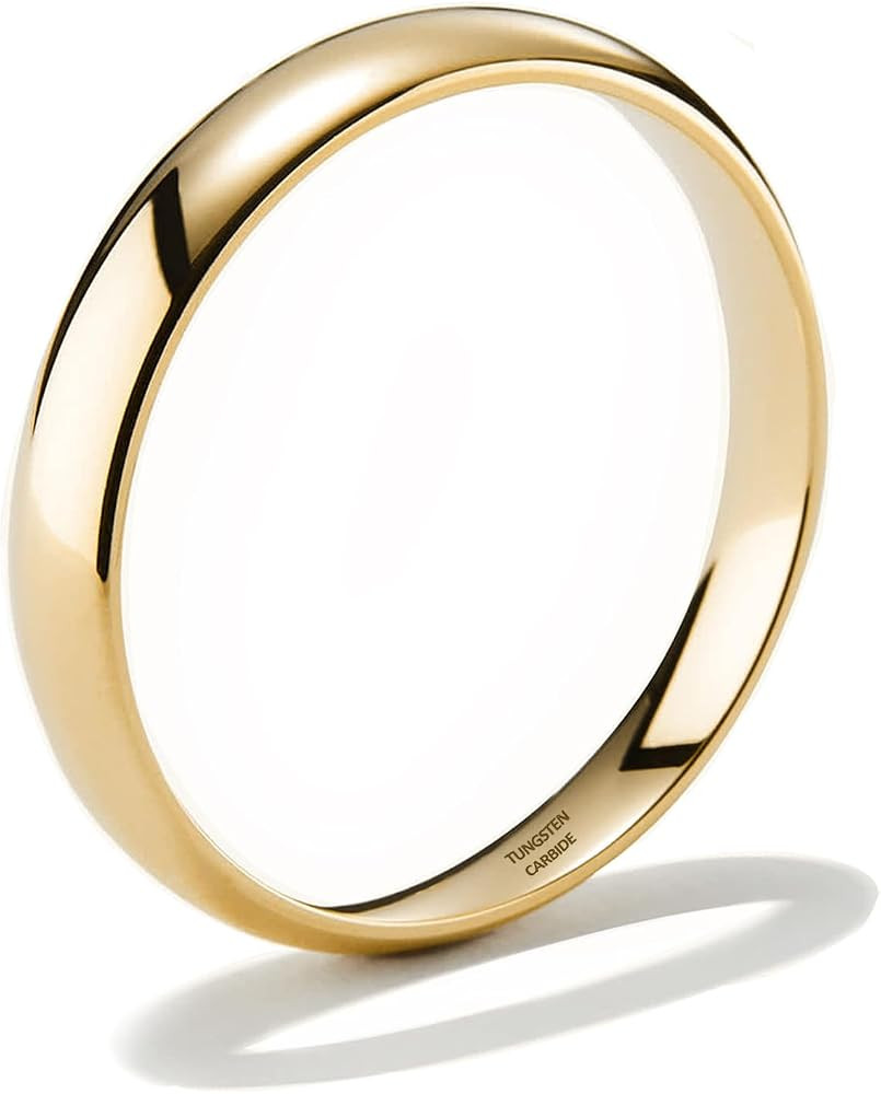NOKMIT 2mm 4mm 6mm Gold Wedding Bands for Women Men Tungsten Dainty Gold Dome Rings Thumb Pinky R... | Amazon (CA)
