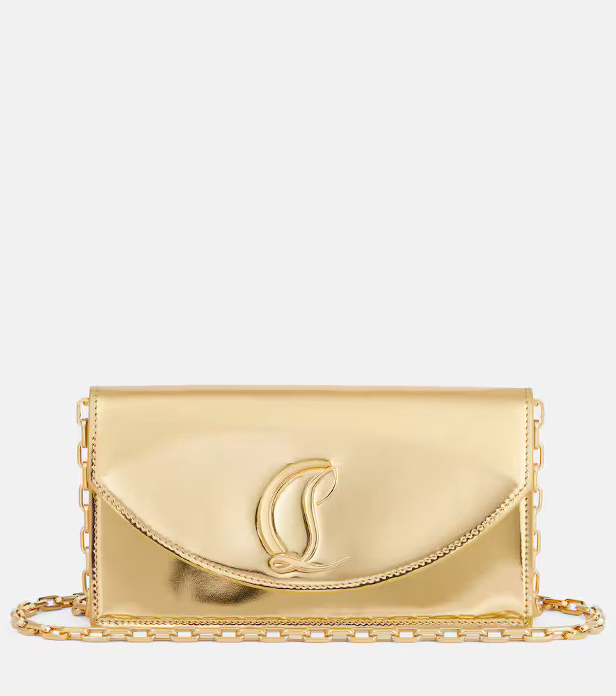 Christian Louboutin Loubi54 mirrored leather clutch | Mytheresa (INTL)