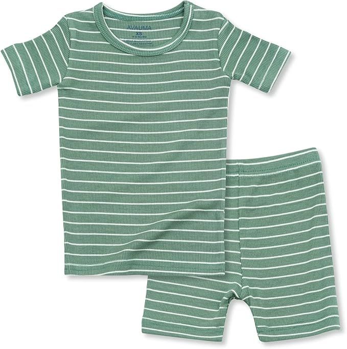 AVAUMA Stripe Pattern Baby Boys Girls Pajama Set Kids Toddler Snug fit Ribbed Sleepwear pjs for D... | Amazon (US)