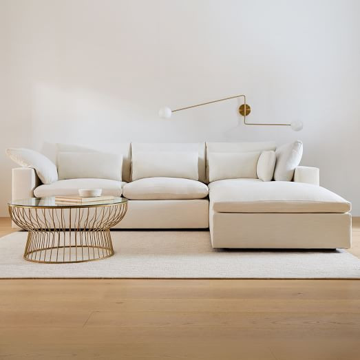 Harmony Modular 3-Piece Ottoman Sectional (118–128") | West Elm (US)