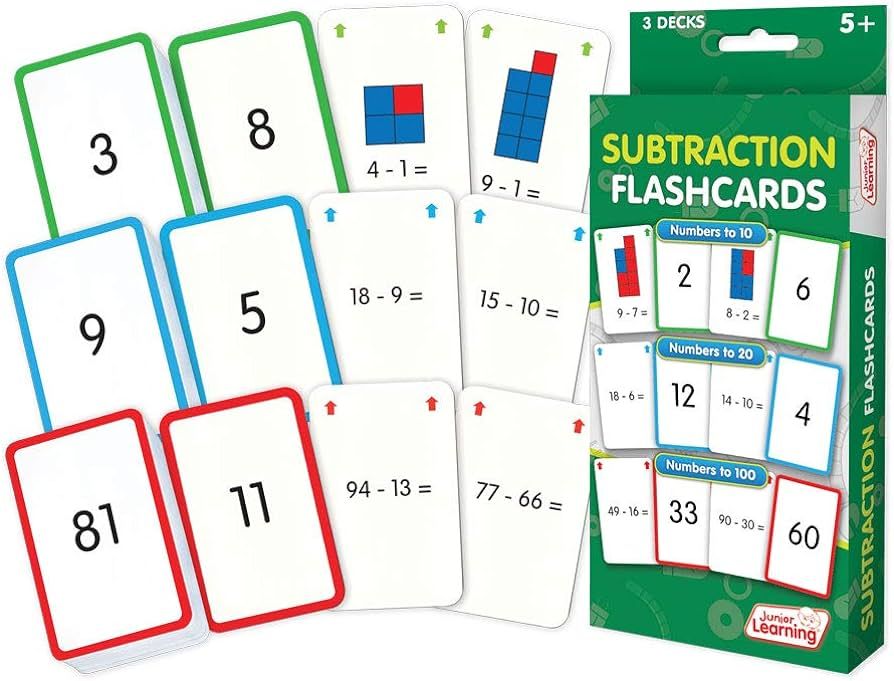 Junior Learning Subtraction Flash Cards | Amazon (US)