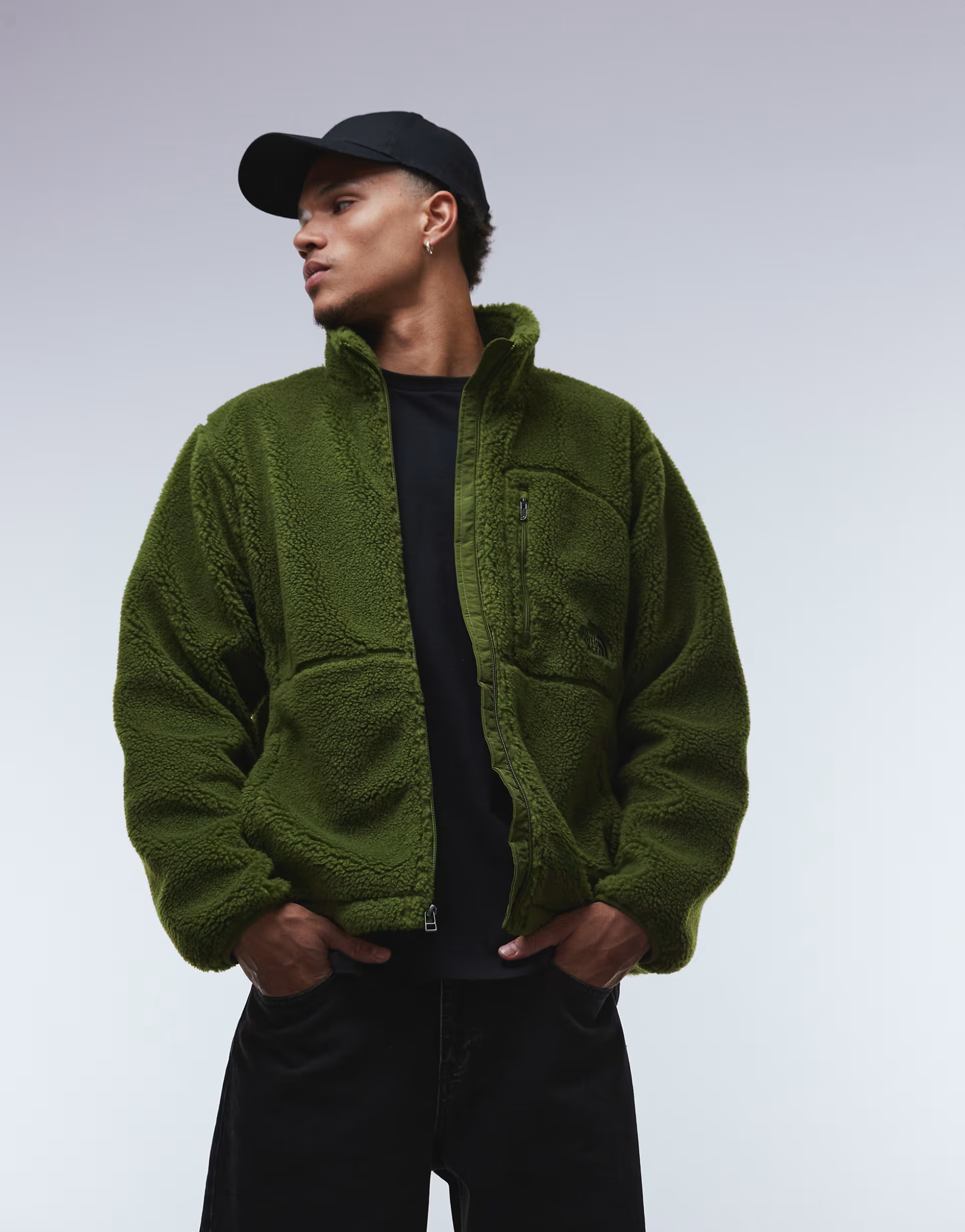 The North Face Extreme Pile heavy borg full zip fleece jacket in green | ASOS (Global)