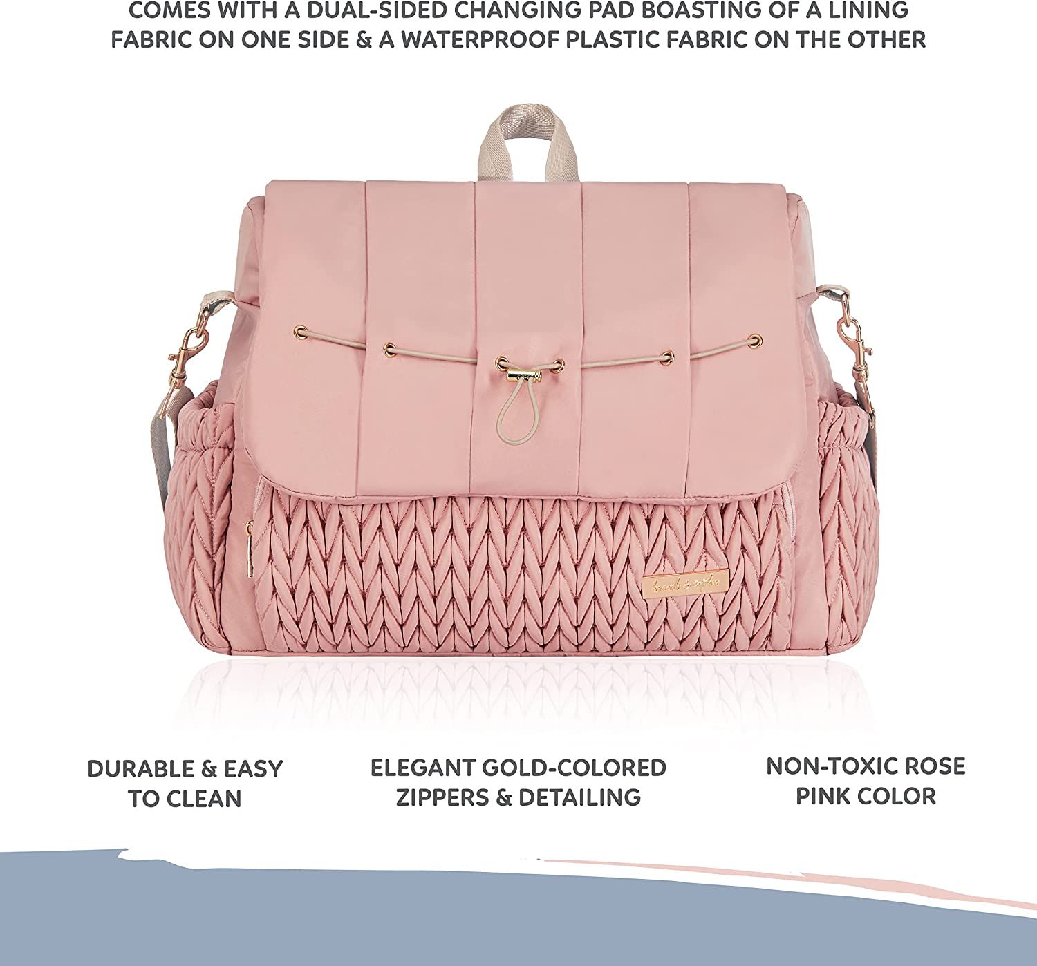 Hannah & Sophia Belle Convertible Baby Diaper Backpack & Messenger Bag in Rose Pink, Large Storag... | Amazon (US)