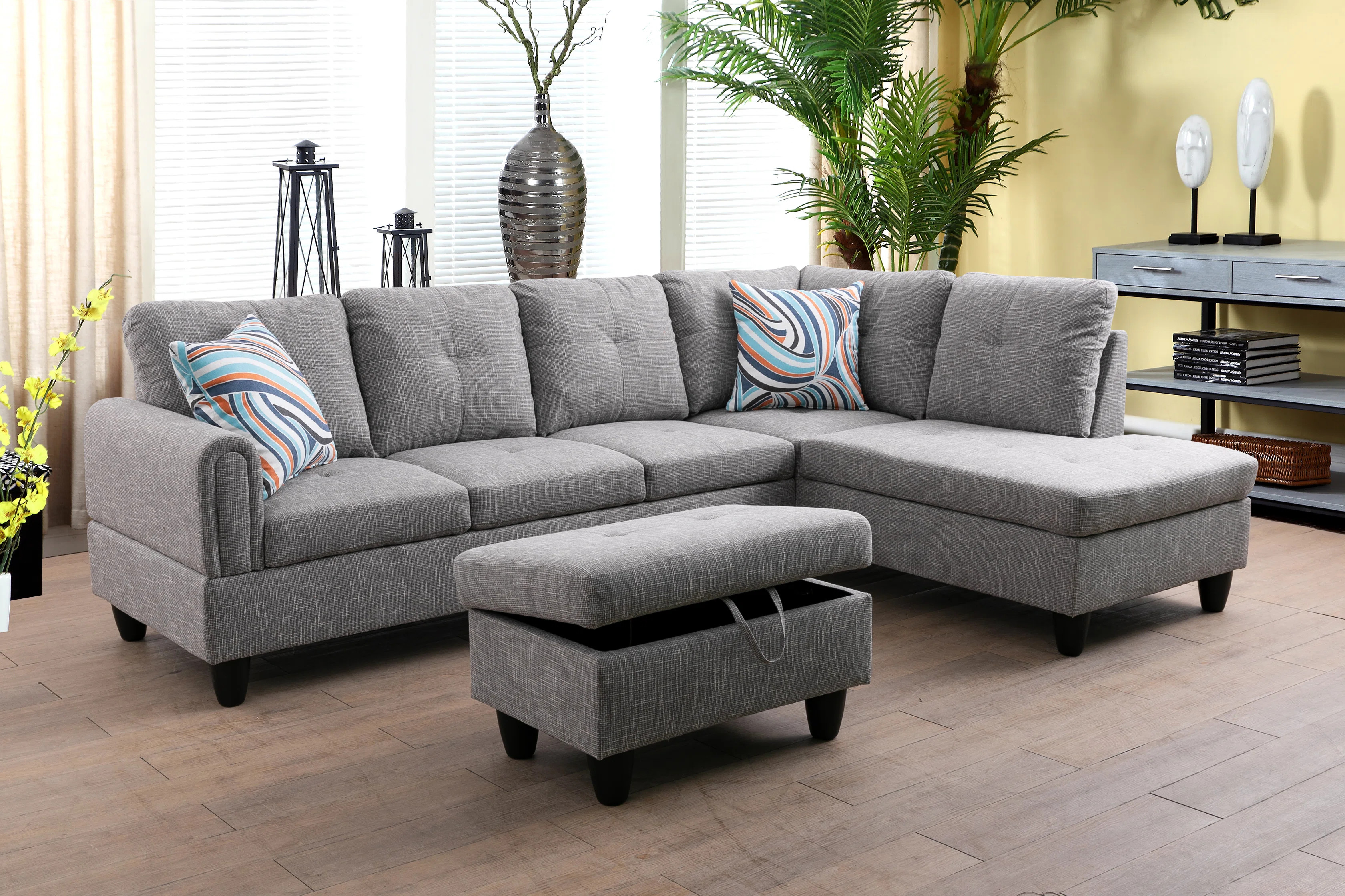 Latitude Run® Jacksmith 97" Width 3-Pieces Sectional Sofa & Chaise,Ottoman & Reviews | Wayfair | Wayfair North America