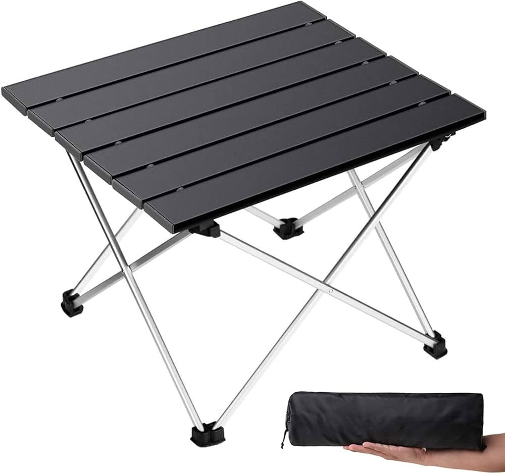 Grope Small Folding Camping Table with Aluminum Table Top, Beach Table for Sand with Carrying Bag... | Amazon (US)