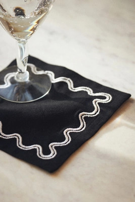Madeline Embroidered Cocktail Napkins, Set of 4 | Anthropologie (US)