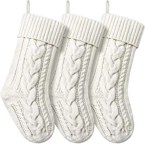 Christmas Stockings Knitted Xmas Stockings Double-Sided 18 Inches Fireplace Stockings for Family ... | Amazon (US)