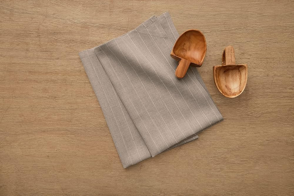 Solino Home Linen Kitchen Towels – 100% Pure Linen 17 x 26 Inch Kitchen / Tea Towels – Pinstr... | Amazon (US)