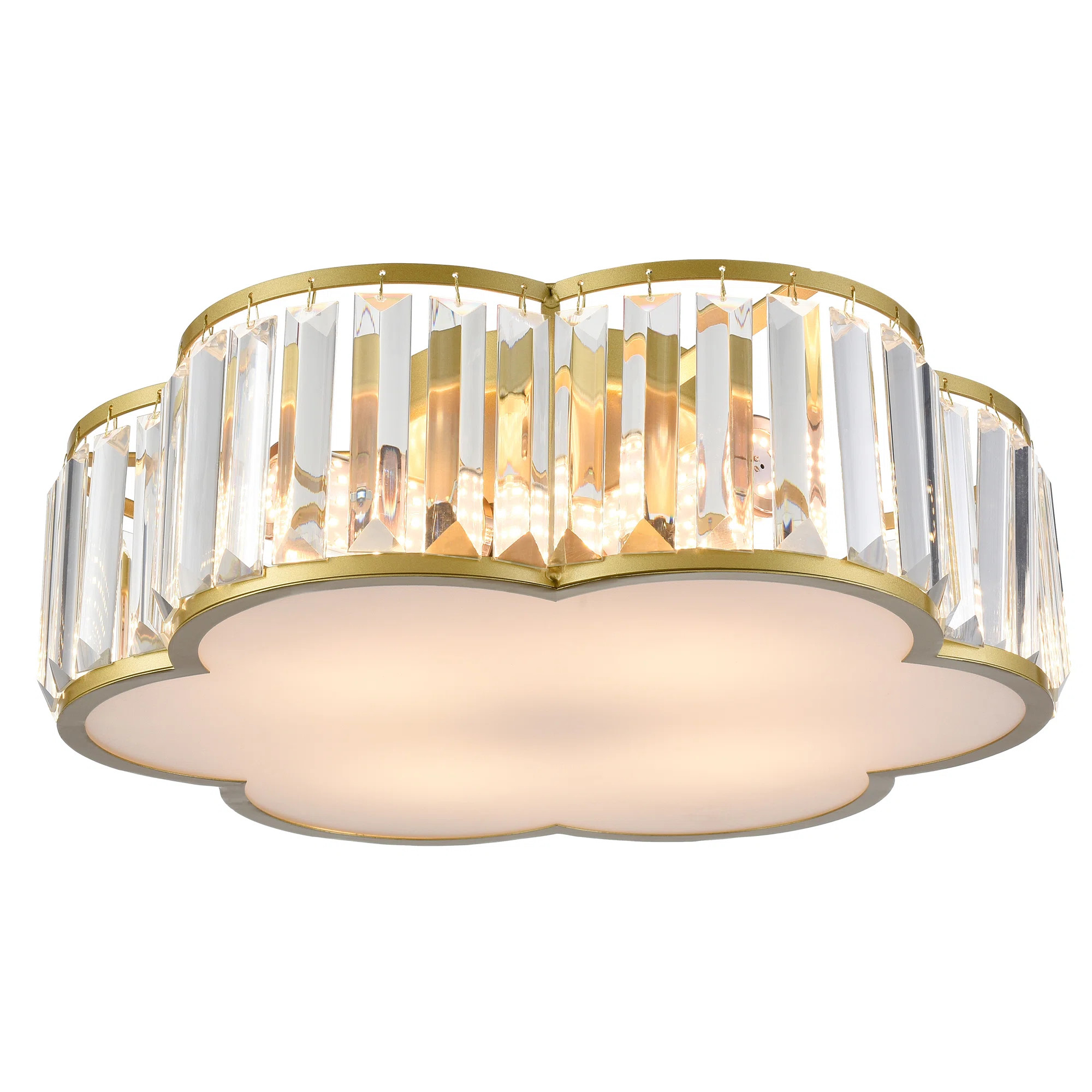 Mercer41 Gold Crystal Flush Mount Ceiling Light 3-Light & Reviews | Wayfair | Wayfair North America