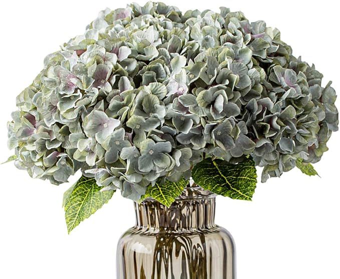 Kimura's Cabin 2pcs Fake Flowers Vintage Artificial Silk Hydrangea Flowers Bouquets 10Heads for H... | Amazon (US)