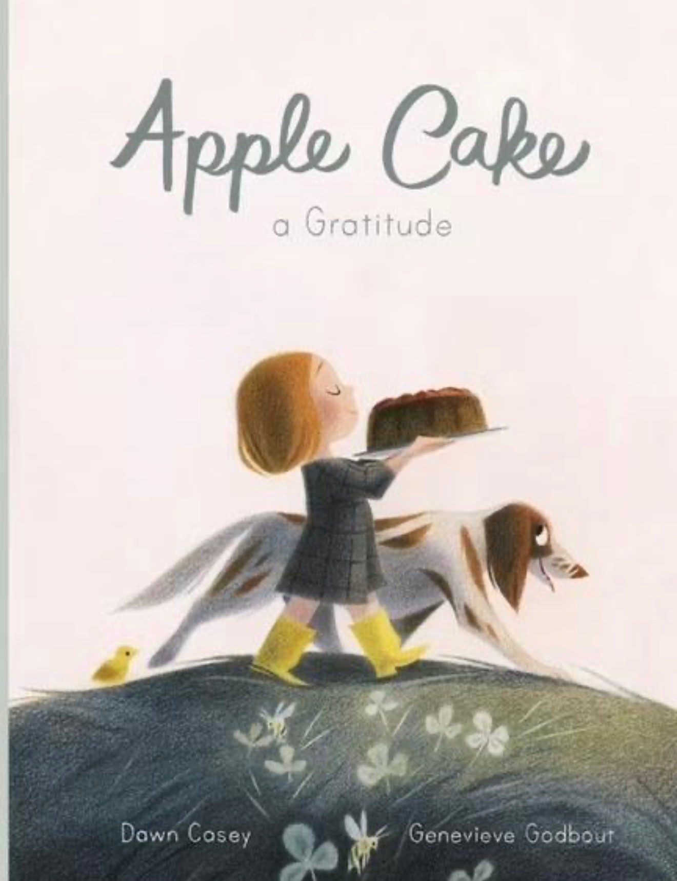 In this simple rhyming story from the author of Held in Love, a child says thank you for the gifts nature provides, from hazelnuts in the hedge to apples from the tree, eggs from the hens to milk from the cow. Eventually, the family has enough ingredients to make something special...a delicious apple cake!

With captivating illustrations that brim with emotion, this sweet picture book encourages children to be grateful for the world around them--the perfect read for Thanksgiving. A recipe for apple cake at the end allows you and your child to share in the joyful gratitude.