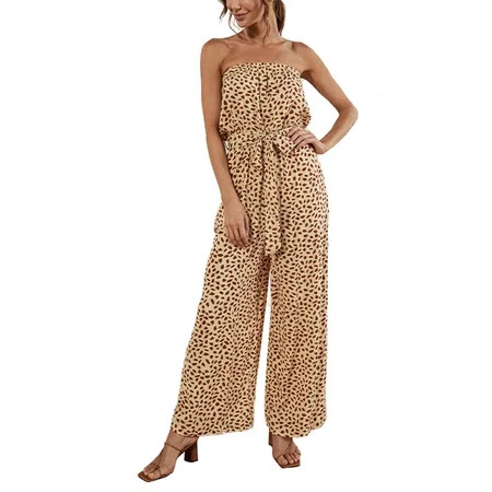Sexy Dance Women Sexy Tube Rompers Sleeveless Off The Shoulder Waistband Tube Jumpsuits Bandeau Stre | Walmart (US)