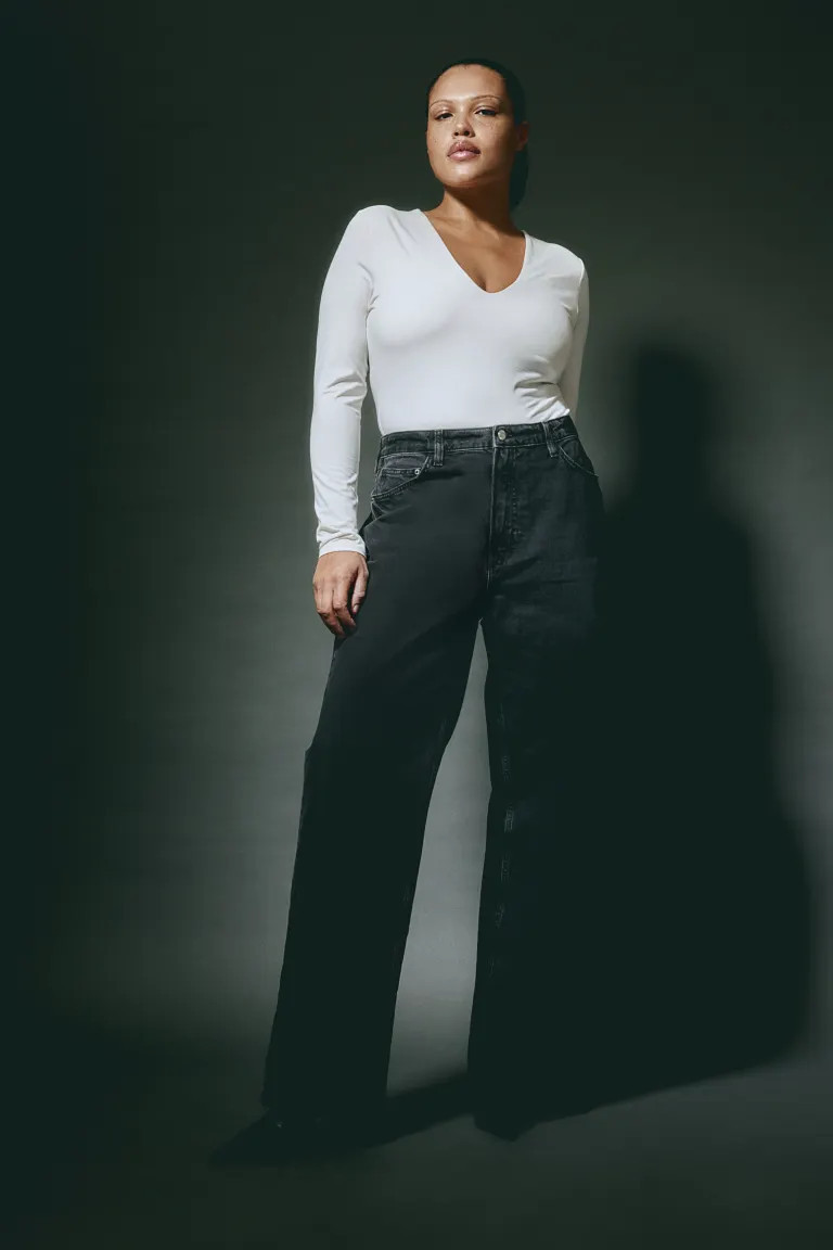 Wide Ultra High Jeans - Ultra hohe Taille - Lang - Schwarz - Ladies | H&M DE | H&M (DE, AT, CH, NL, FI)